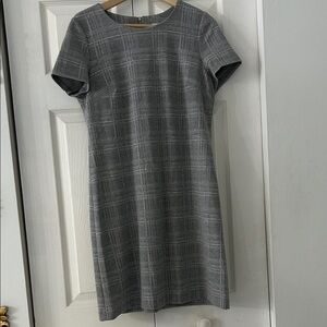 Calvin Klein Gray Checkered Midi Dress